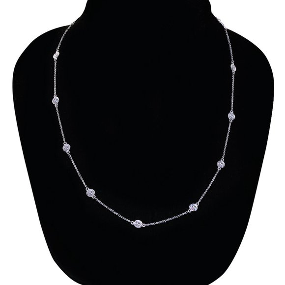 0.45 Ct. tw. Round Diamonds By The Yard Necklace 14K Gold - Picture 7 of 10